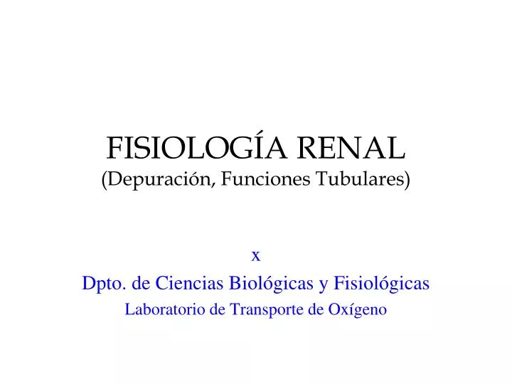 fisiolog a renal depuraci n funciones tubulares