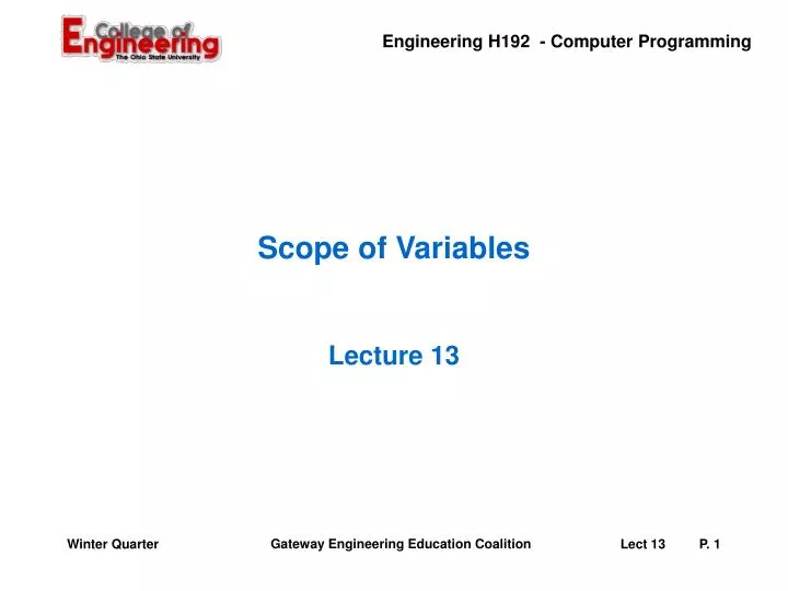 scope of variables