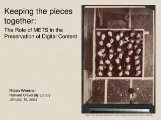 Keeping the pieces together: The Role of METS in the Preservation of Digital Content