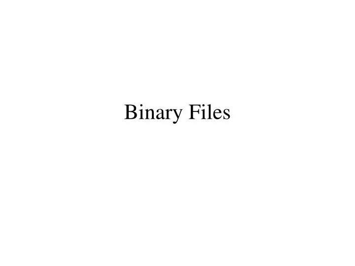 binary files