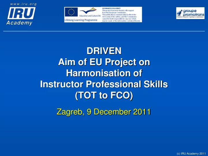 driven aim of eu project on harmonisation of instructor professional skills tot to fco