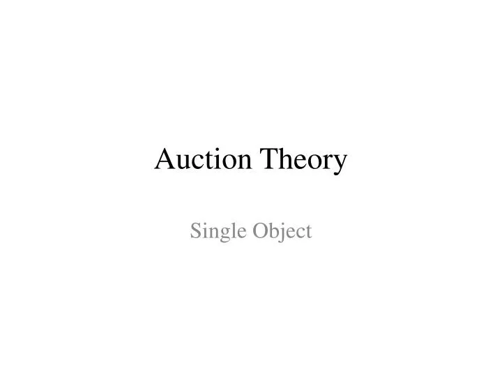 auction theory
