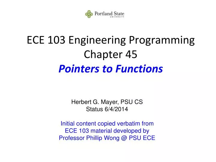 ece 103 engineering programming chapter 45 pointers to functions