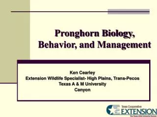 Pronghorn Biology, Behavior, and Management
