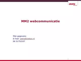 mm2 webcommunicatie