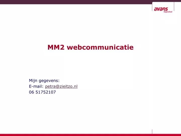 mm2 webcommunicatie