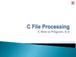 Understanding File Processing in C Programming: Data Storage and Hierarchy Explained - slide 1