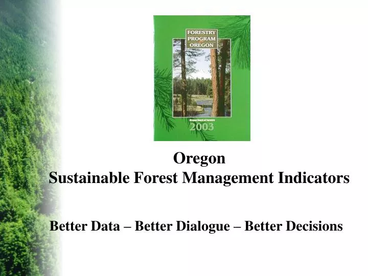 oregon sustainable forest management indicators