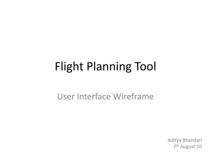 flight planning tool