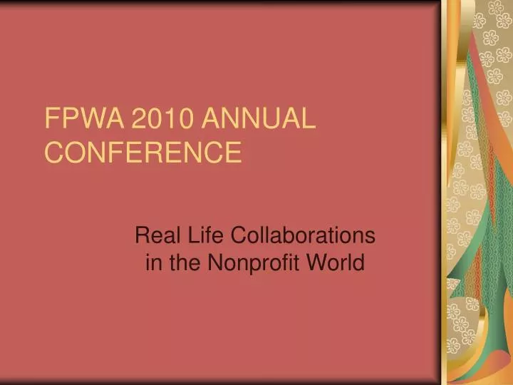 fpwa 2010 annual conference