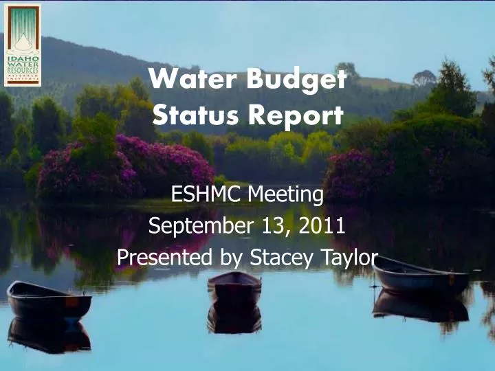 water budget status report