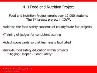 4-H Food and Nutrition Project
