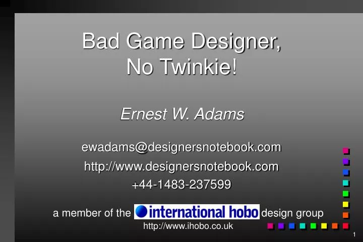 bad game designer no twinkie
