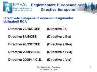 reglementar e european prin directive europen e