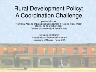 Rural Development Policy: A Coordination Challenge