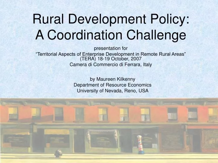 rural development policy a coordination challenge