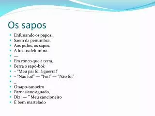 os sapos