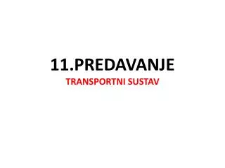 11 predavanje transportni sustav