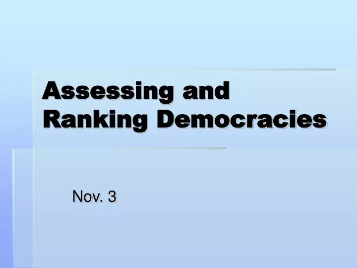 assessing and ranking democracies