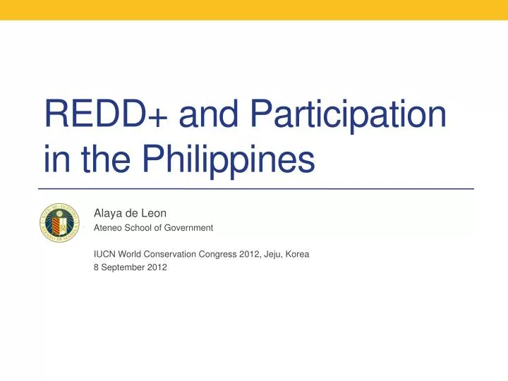 redd and participation in the philippines