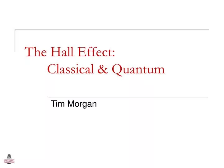 the hall effect classical quantum