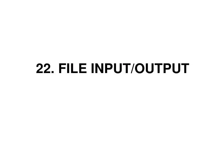 22 file input output