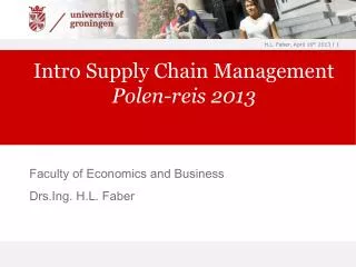 Intro Supply Chain Management Polen-reis 2013