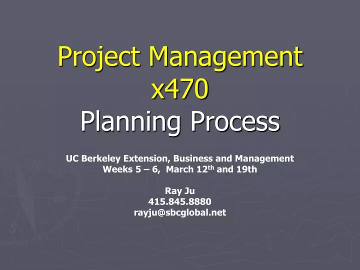 project management x470 planning process