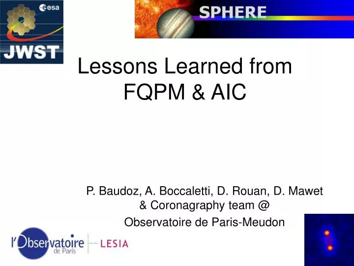 lessons learned from fqpm aic