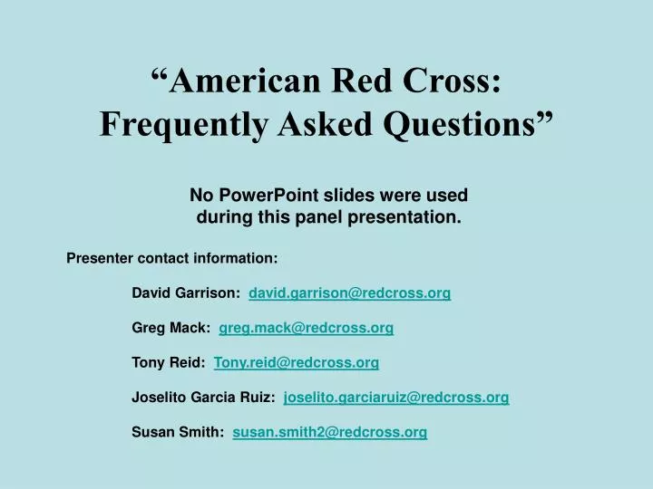 american red cross frequently asked questions