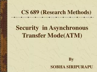 CS 689 (Research Methods)