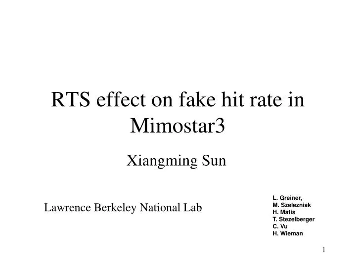 rts effect on fake hit rate in mimostar3