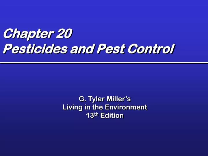 chapter 20 pesticides and pest control