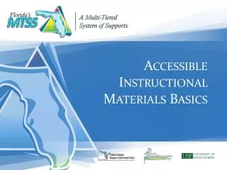 Accessible Instructional Materials Basics