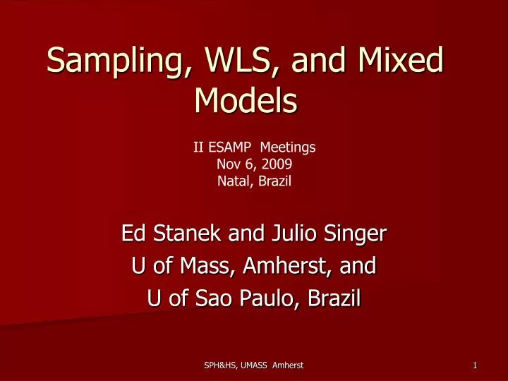 sampling wls and mixed models