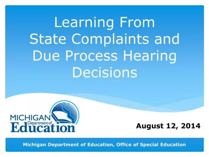 learning from state complaints and due process hearing decisions