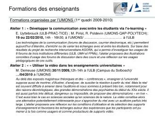 formations des enseignants