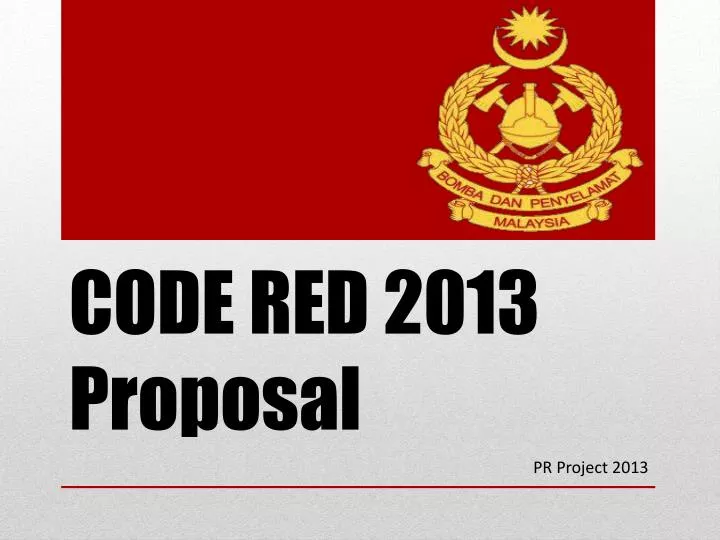 code red 2013 proposal