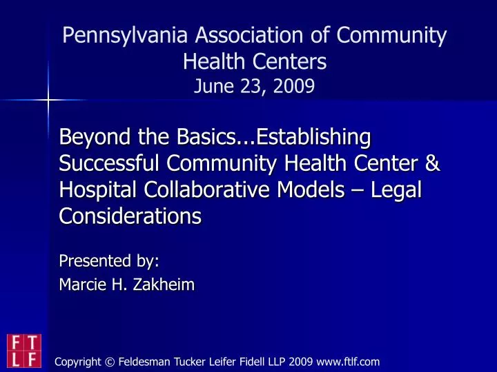pennsylvania association of community health centers june 23 2009
