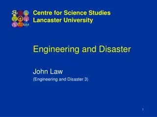 Engineering and Disaster