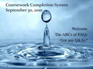 Coursework Completion System September 30, 2010