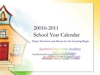 20010-2011 School Year Calendar