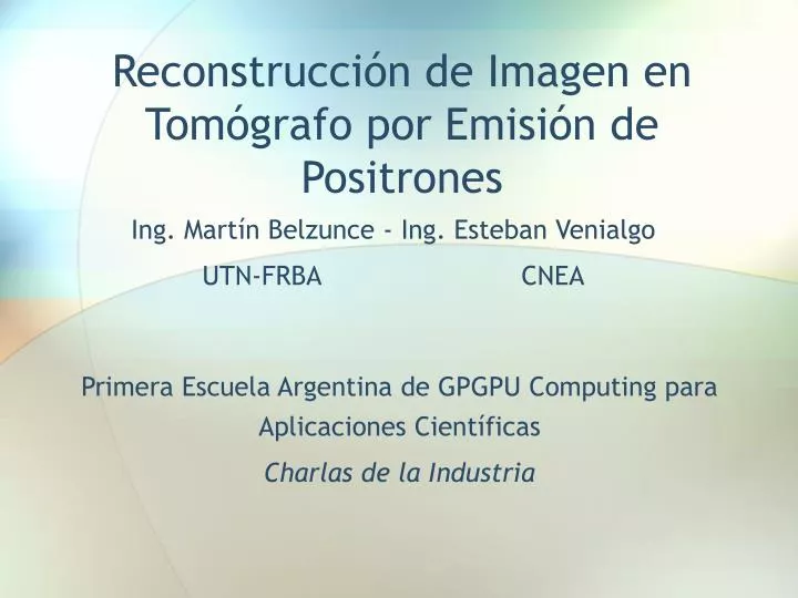 reconstrucci n de imagen en tom grafo por emisi n de positrones