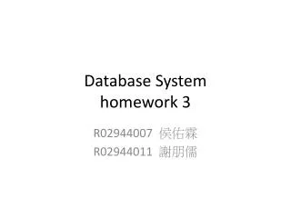 Database System homework 3