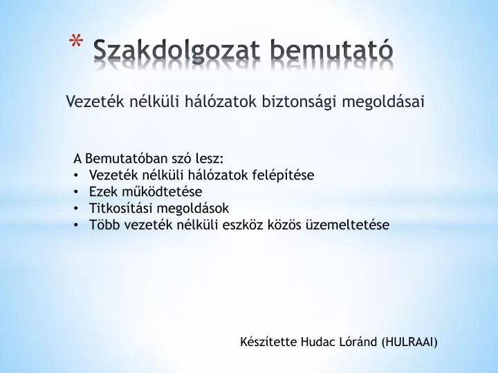 szakdolgozat bemutat