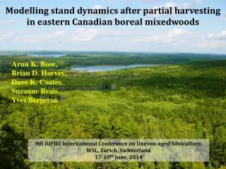Modelling stand dynamics after partial harvesting in eastern Canadian boreal mixedwoods