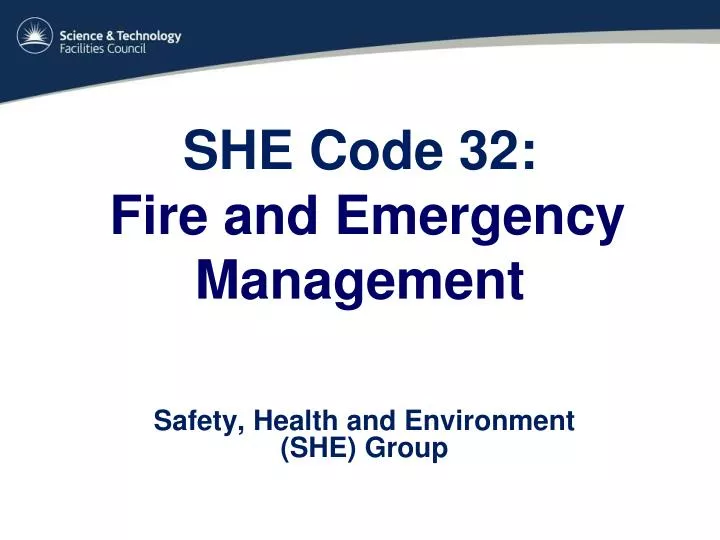 she code 32 fire and emergency management