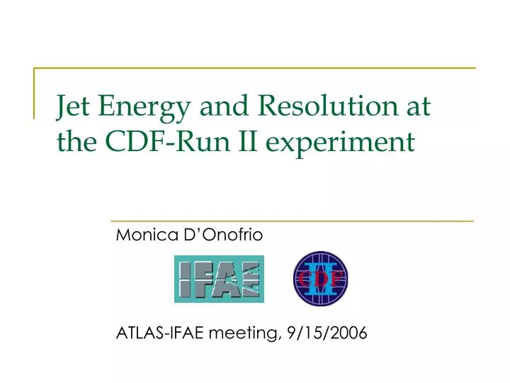 jet energy and resolution at the cdf run ii experiment