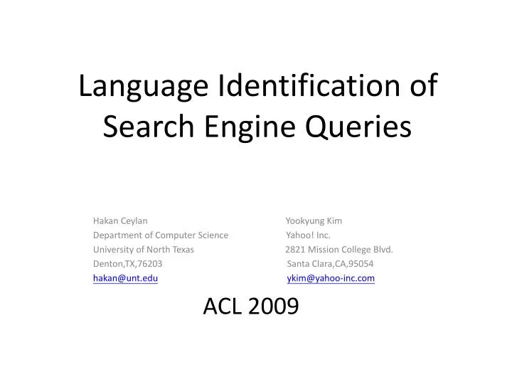 language identification of search engine queries