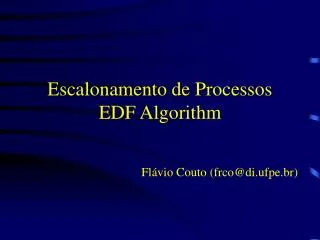 escalonamento de processos edf algorithm